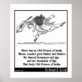 Póster La vieja persona de Edward Lear de Ischia Limerick