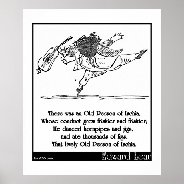 Póster La vieja persona de Edward Lear de Ischia Limerick (Frente)