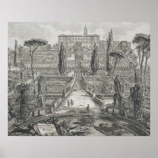 Póster La Villa d'Este en Tivoli (grabado) (Frente)