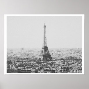 Póster La Viña París Eiffel La Fotografía Blanca Negra
