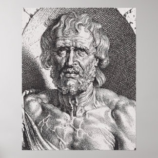Póster La Vintage Imprime El Busto De Seneca