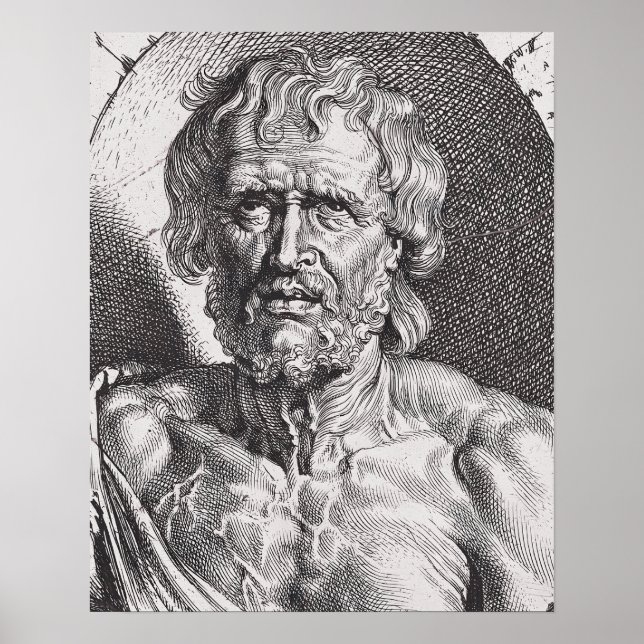 Póster La Vintage Imprime El Busto De Seneca (Frente)