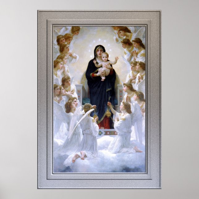 Póster La Virgen con los Ángeles de William Adolphe Bougu (Frente)
