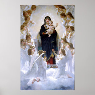 Póster La Virgen con los Ángeles de William Bouguereau