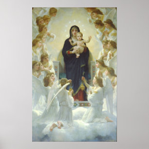Póster La Virgen con los ángeles William Adolphe Bouguere