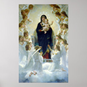 Póster La Virgen con los Ángeles, William Bouguereau