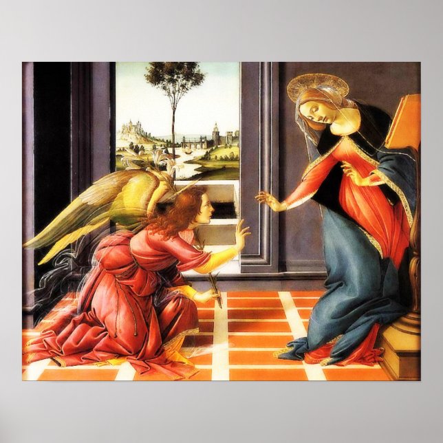 Póster La Virgen de la Anunciación Mary Angel Gabriel Pos (Frente)