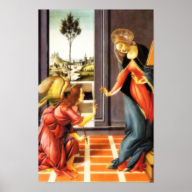 Póster La Virgen de la Anunciación Mary Gabriel Angel Pos (Frente)