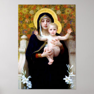 Póster La Virgen de la Lily, Bouguereau