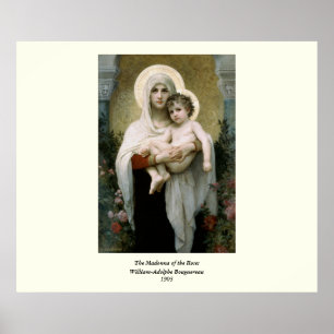 Póster La Virgen de los Rosas de Bouguereau (1903)