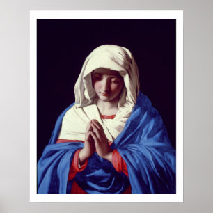 Póster La Virgen en el rezo, 1640-50 (aceite en lona)