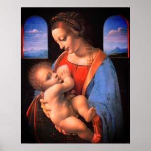 Póster La Virgen María Amamantando al Niño Cristo-324
