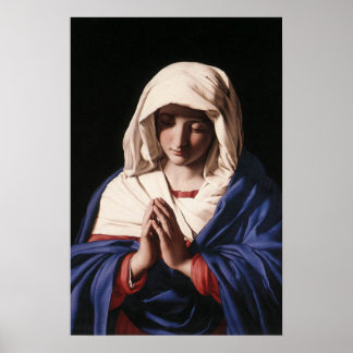 Póster La Virgen María en poster de oración