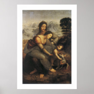 Póster La Virgen y el Niño con Santa Ana