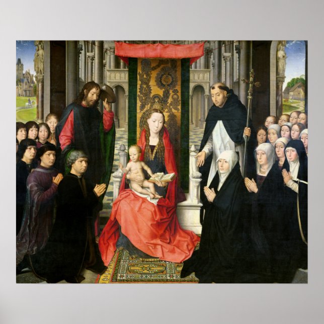 Póster La Virgen y el Niño con Santiago y Santo Domingo (Frente)