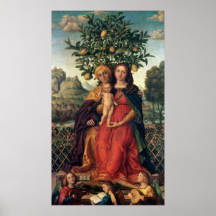Póster La Virgen y el niño con St Anne, 1510-18