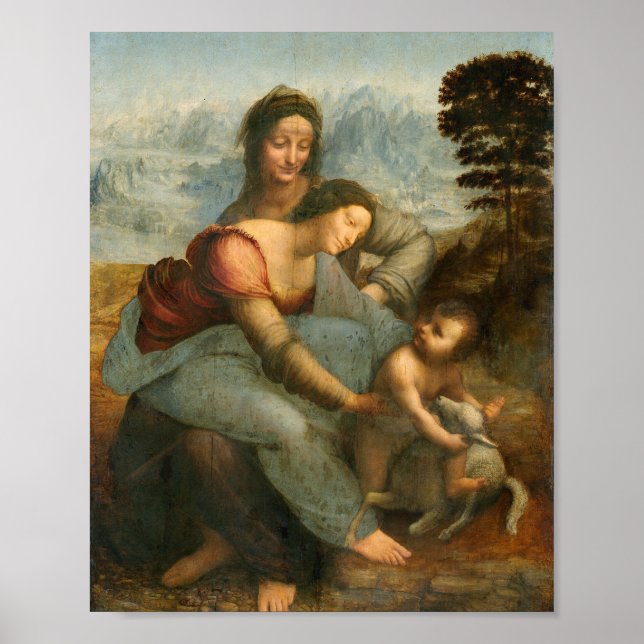 Póster La Virgen y el Niño de Leonardo da Vinci (Frente)