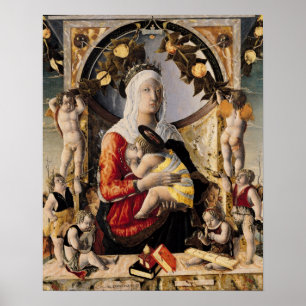 Póster La Virgen y el Niño rodeados por ocho