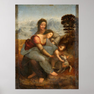 Póster La Virgen y el Niño Santa Ana Leonardo da Vinci