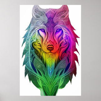 Póster La visión artística del Ilustracion Sigma Wolf