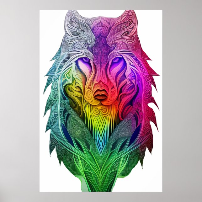 Póster La visión artística del Ilustracion Sigma Wolf (Frente)