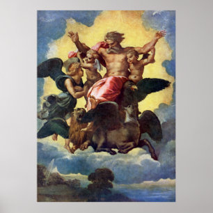 Póster La visión de Ezequiel de Rafael (1518)