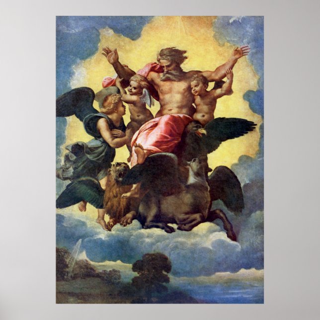 Póster La visión de Ezequiel de Rafael (1518) (Frente)