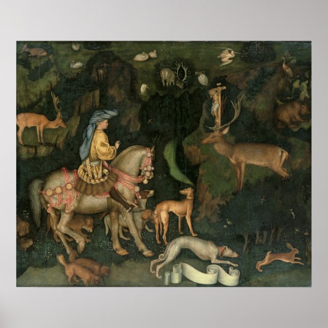 Póster La visión de San Eustaquio, c.1438-42 (Frente)