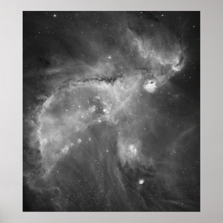 Póster La visión del universo en blanco y negro de Hubble