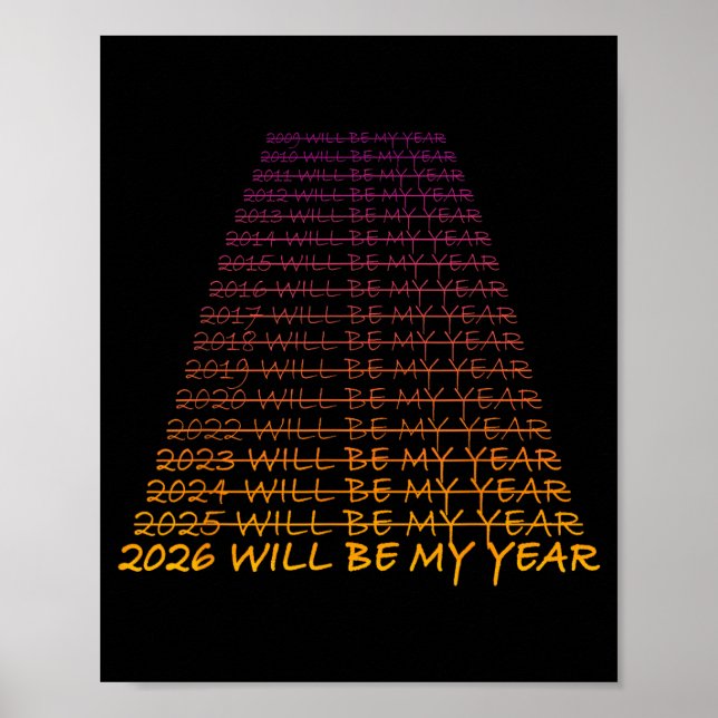 Póster La víspera de Año Nuevo 2026 Será Mi Año - Feliz A (Frente)