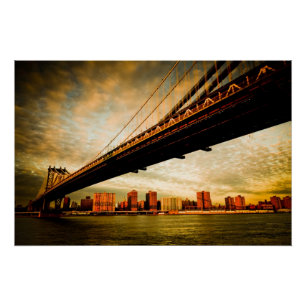 Póster La vista del puente de Manhattan desde Brooklyn (N