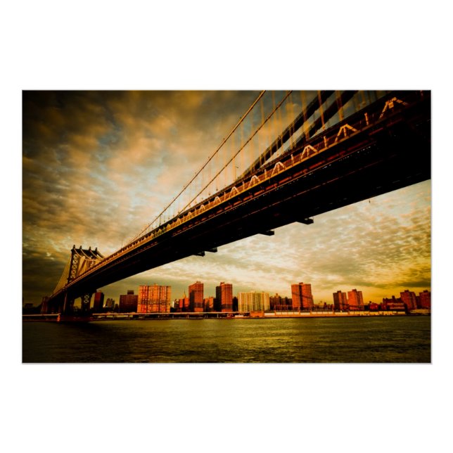 Póster La vista del puente de Manhattan desde Brooklyn (N (Anverso)