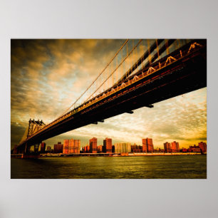 Póster La vista del puente de Manhattan desde Brooklyn (N