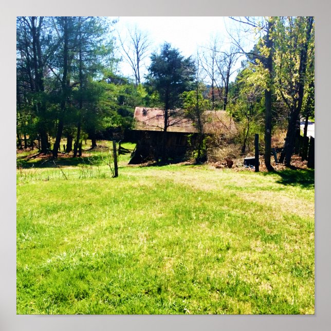 Póster La vista opuesta Un granero rústico de 100 años (Frente)