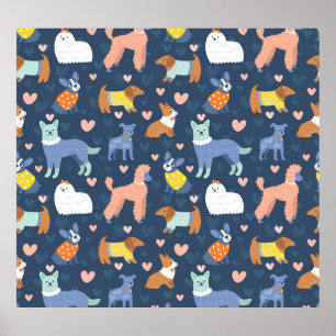 Póster La web de arañas de Halloween: Patrón sin foco