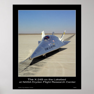 Póster La X-24B en el lakebed en el Centro de Dryden de l