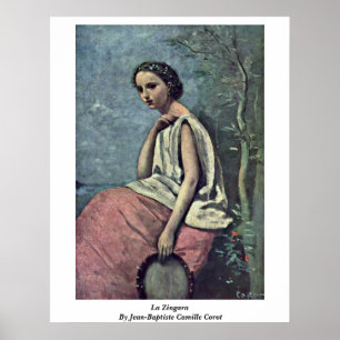 Póster La Zingara Por Jean-Baptiste Camille Corot