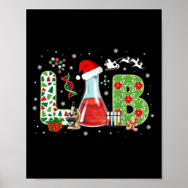 Póster Lab Christmas Laboratory Technician Science Xmas S (Frente)