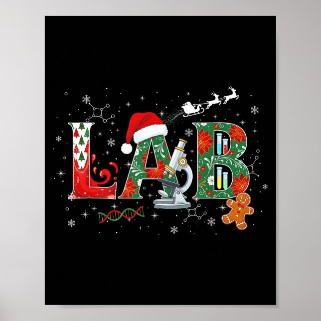 Póster Lab Christmas Laboratory Technician Science Xmas S (Frente)