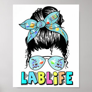 Póster Lab Life Messy Bun Lab Week 2025 Medical Lab Scien