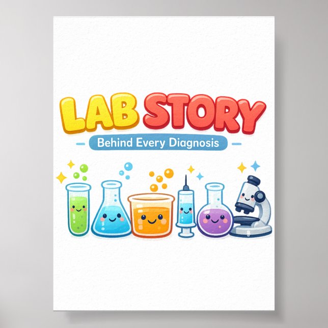 Póster Lab Story Behind Every Diagnosis Medical Humor Lab (Frente)