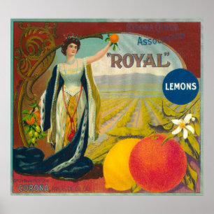 Póster LabelCorona anaranjado real, CA