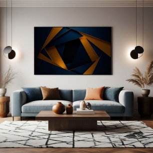Póster Laberinto Azul Dorado