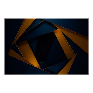 Póster Laberinto Azul Dorado