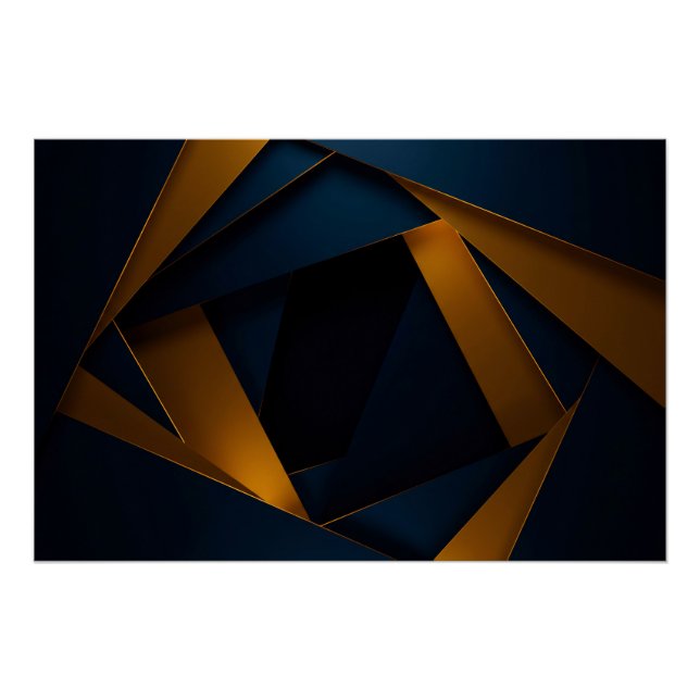 Póster Laberinto Azul Dorado (Anverso)