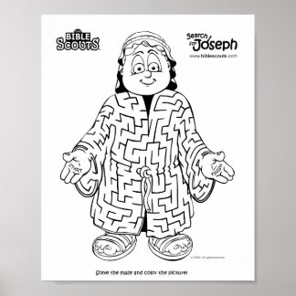 Póster Laberinto de la actividad de búsqueda de José
