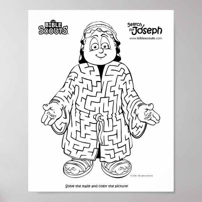 Póster Laberinto de la actividad de búsqueda de José (Frente)