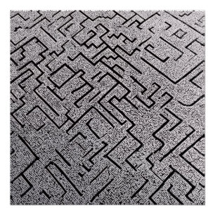 Póster Laberinto Intrincado de Blanco y Negro