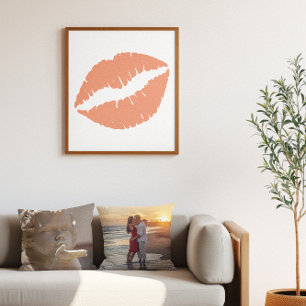 Póster Labial Naranja Salmón