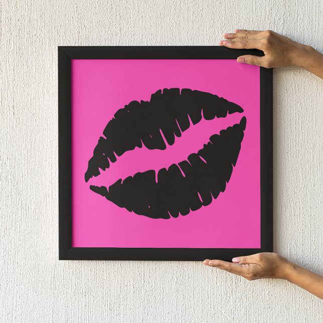 Póster Labial Negro sobre Rosa (Subido por el creador)
